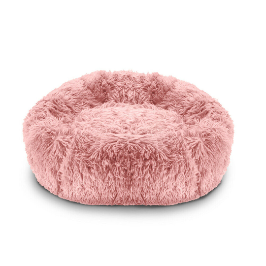 (Pink) Pawamore Soft Calming Anxiety Pet Bed - Medium