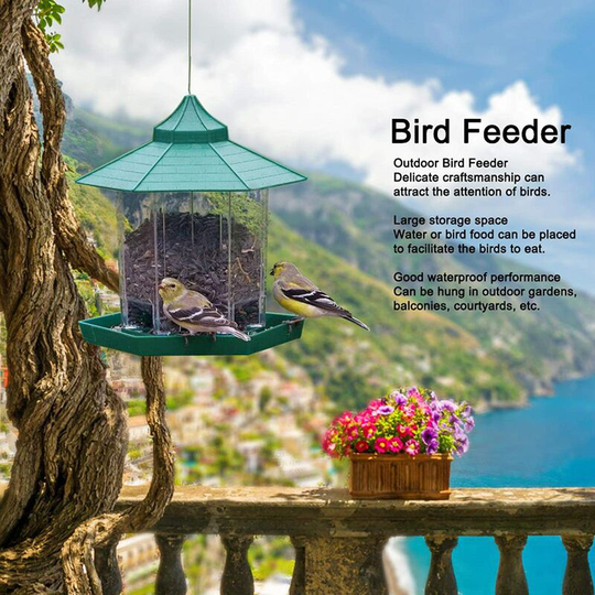 Bird Feeder - Outdoor Garden Bird Feeder Transparent Plastic Feeding Tools