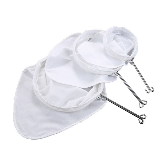Heguyey - Pack v Shaped Nut Milk Bags Natural Linen Bags for Nut Milk Almond Milk Hazelnut Milk Oat Milk Juice Coffee (3 Shelves and 9 Different Size
