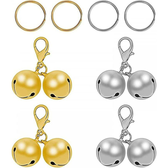 4 Pcs Pet Bells, Bells for Dogs Collar Gold Silver Bells for Charm Pendant for Dogs Cats Collar