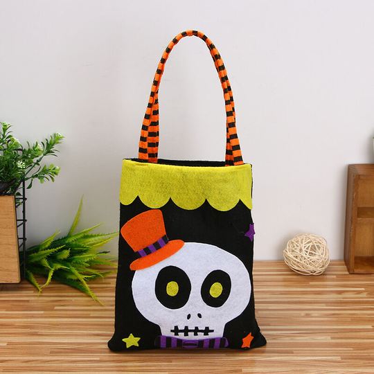 Halloween Gift Pack Halloween Bags Trick or Treat Bag Candy Bags Baby Gift Bag Party Decoration Halloween (black skull)