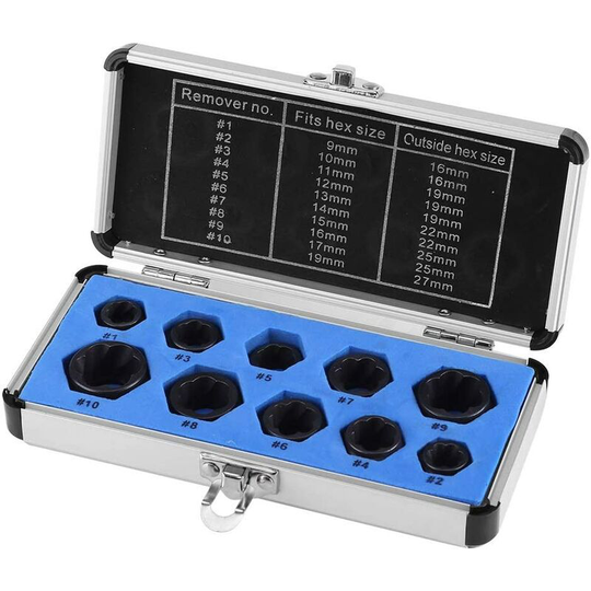 Nut remover - 10 pieces Damaged bolt Nut remover Extractor extraction kit Thread tool kit
