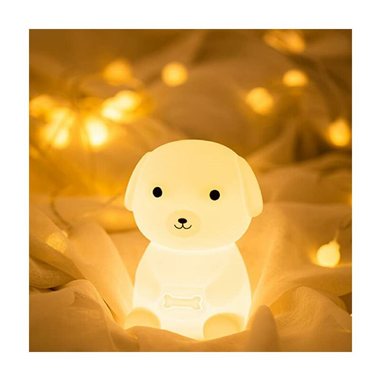 Ilovemilan - Puppy Dog Night Light for Kids, Color Changing led Cute Rechargeable Silicone Nursery Night Light Dog Lamp, Bedside Bedroom Animal Lamp