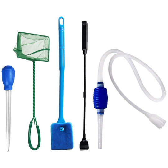 Superseller - 5 in 1 Aquarium Fish Tank Cleaning Tools Kit Aquarium Gravel Cleaner Siphon Fish Tank Cleaner Water Changer with Dropper Waste Cleaner
