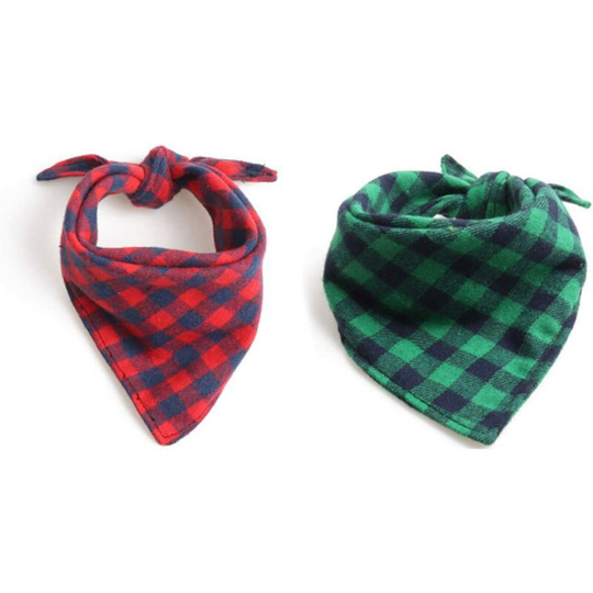 Mezheng - 2 Pcs Tartan Dog Bandana, Dog Bandana Plaid, Tartan Dog Bandana, Dog Scar, Triangle, Adjustable for, Small and Medium Dogs, Dog Birthday