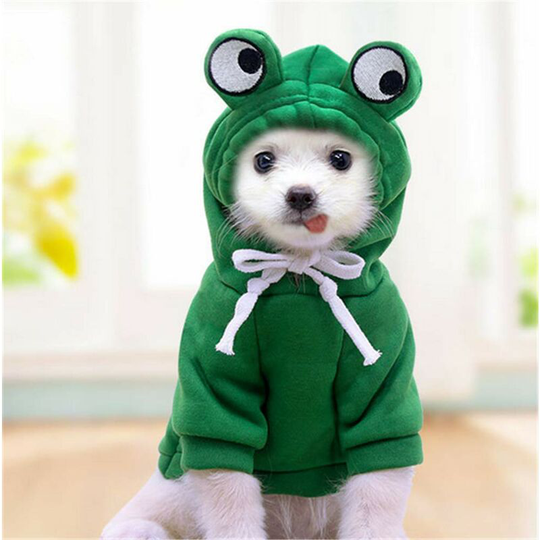Dog Hoodie - Basic Dog Sweater Cute Frog Shape Warm Jacket Pet Clothes for Cold Weather