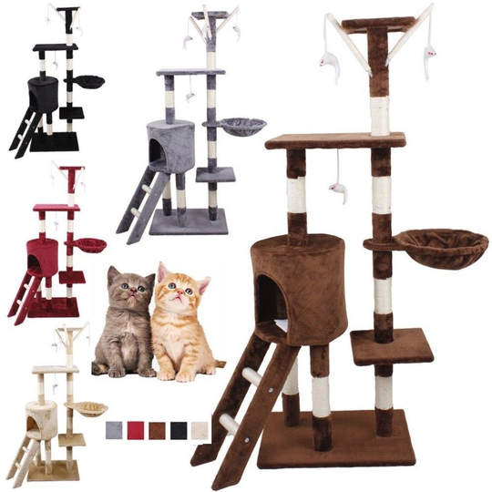 (Cat Tree Scratching Post Climbing Activity Centre Sisal Bed Toys Scratcher Tower) Cat Tree Scratching Post Climbing Activity