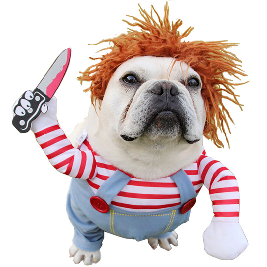 Deadly Doll Dog Clothes Dog Costume Halloween Costumes for Dogs Adjustable Dog Cosplay Costume