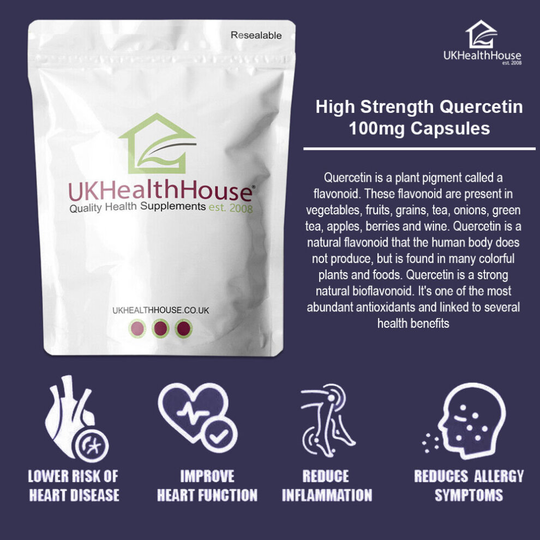 (Quercetin 100mg x 180 Capsules 98% Extract | Genuine Quercetin | Vegans Capsules) Quercetin 100mg Capsules