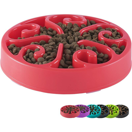 Perle Rare - Slow Feeder Dog Bowl, Large 1600ml Pet Slow Down Feeding Dishes, Maze Interactive Dog Puzzle, Fun Feeder Bloat Stop Slo Bowl, Non Toxic