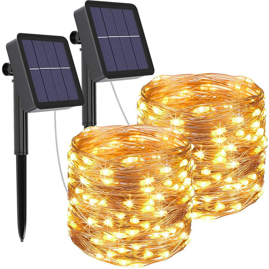 Solar String Lights Outdoor, Solar Powered 8 Modes Solar String Lights Outdoor Waterproof Decoration for Garden, Patio, Yard, Christmas, Wedding,