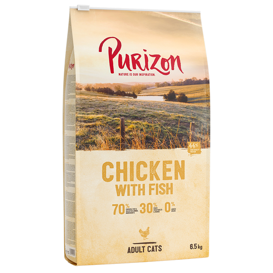 Purizon Grain-Free Dry Cat Food Economy Pack - Adult Chicken with Fish (2 x 6.5kg)
