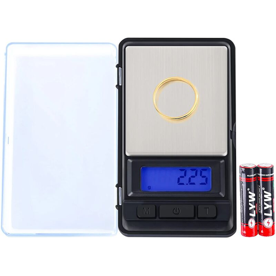 Aougo - Precision Scale 500g/0.01g, Mini Pocket Scale Kitchen Scale, 5 Units/Tare Function, Small Scale for Jewelry, Gold, Medicinal Materials,