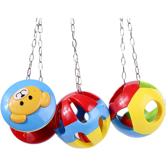 Birds Toy Ball Bell Ball Toy for Bird Parrot African Macaw Gray Parakeet Cage Toy Cage Accessories Rabbit Cat Dog Ball Toy