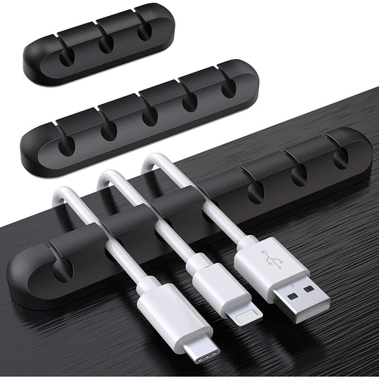 Cable Clip Organizer Desk, Set of 3 Cable Holder, Cord Organizer, Cable Management, Cable Storage for usb Charger / Mouse / Earphone / pc Cables