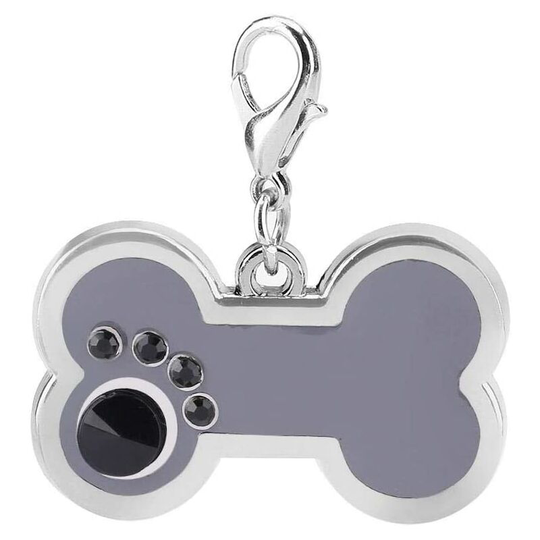 Litzee - Pet id Tags, Alloy Personalized Dog Tags Cat Tags Blanks Tags Dog Bone Charm Pet Pendant for diy Necklace Making (Grey)