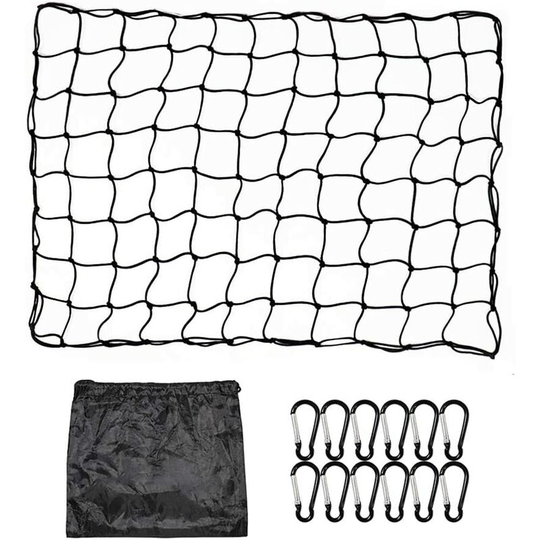 Naxunnn - Spider luggage network 3x4 foot load fillet made of elastic car roof safety net for trailers with 12 hooks V7074