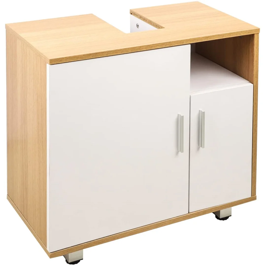 Ebern Designs Under Sink Cabinet For Countertop Or Wall Hung Basin 60X60X30Cm Bathroom Toilet Storage Free-Standing Organisation Furniture With Adjust