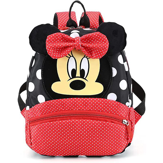 Children's schoolbag, Minnie mouse backpack, very suitable for school, travel, kindergarten school bag (black)