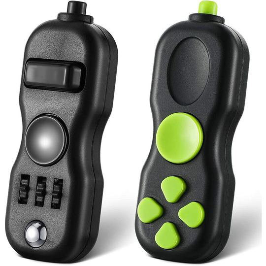 2 Pieces Fidget Toys Fidget Pad Handheld Game Pad Fidget Controller Pad Sensory Toy Pressure Reducer Fingertip Spiral Anxiety Relief Toy for Teens
