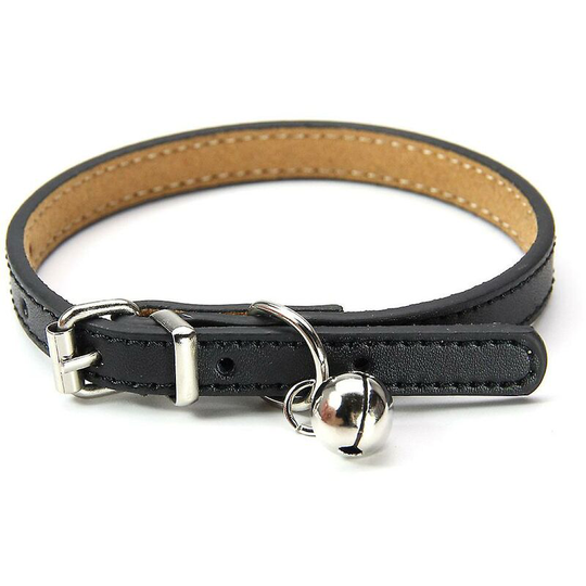 Cat Collar Adjustable Soft Leather Pet Collar For Cats Kittens Puppy Small Dogs (black), Xs 1.0*25cm