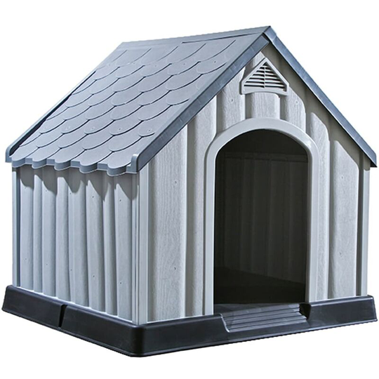 Dog House Grey 92x87x91 cm Plastic Vidaxl Grey