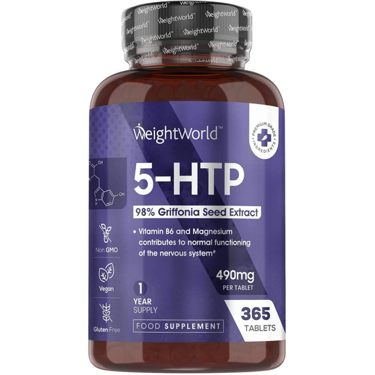 WeightWorld 5HTP High Strength - 490mg Griffonia Seed Extract - 365 Tablets