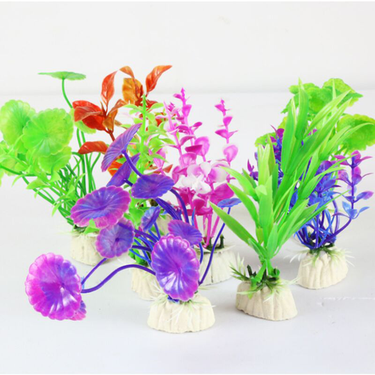 Perle Raregb - Aquarium aquarium plastic plants, 8 aquarium aquarium decorations, artificial aquarium aquarium decorations (random style)