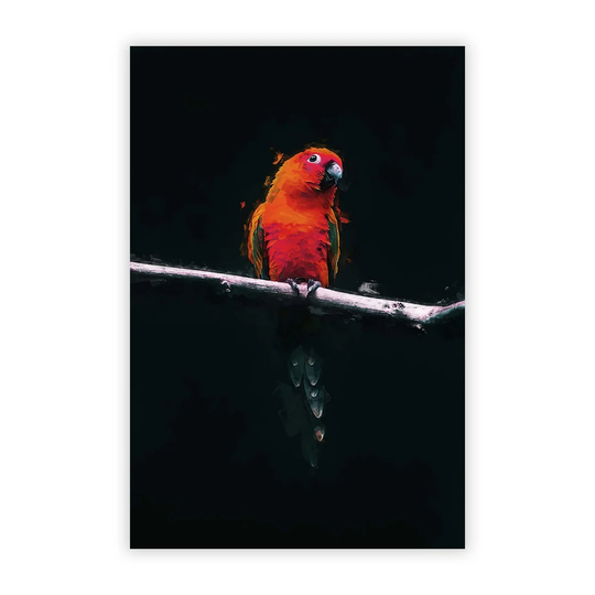 'Perched Parrot' - Unframed Graphic Art Print on Paper