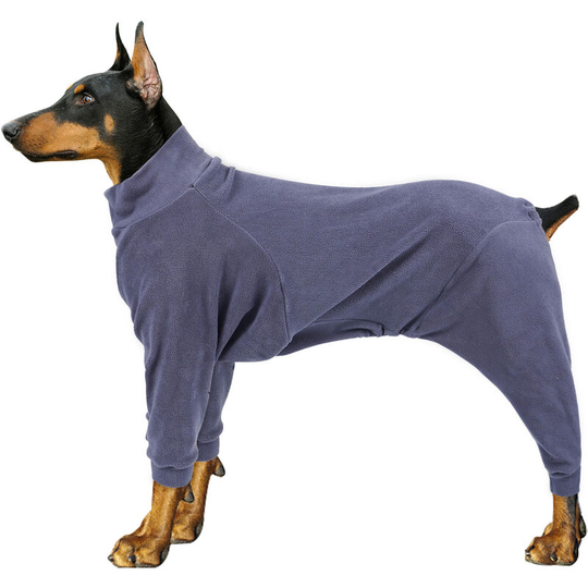 Dog Fleece Jacket Warm Winter Coat Four Legs Pullover for Medium Large Dogs,Dark blue,Small - Dark blue,Small