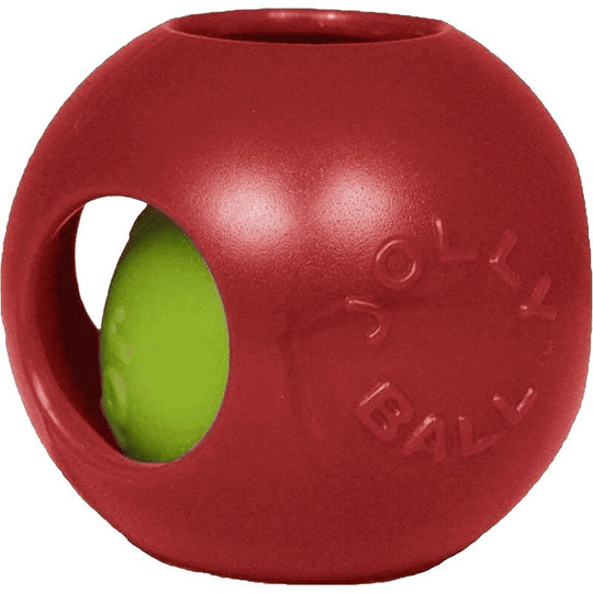 Horsemens Pride - Jolly Ball Teaser Dog Toy (10in) (Red) - Red