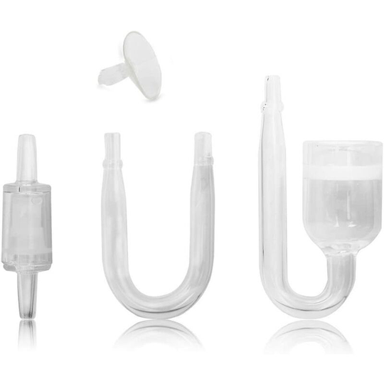 Betterlifegb - Set of 4pcs Aquarium Fish Tank CO2 carbon Diffuser Dioxide Reactor with Anti-Return Valve / U-Shape Glass / Sucker