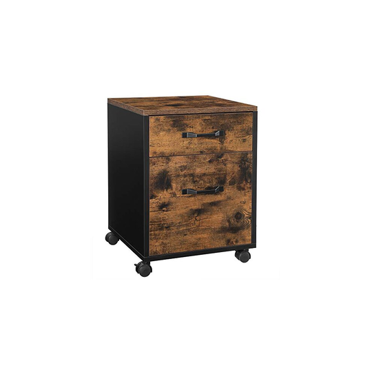 VASAGLE File Cabinet with 2 Drawers, Rolling Office Filing Cabinet with Wheels, for A4, Letter Sized Documents, Hanging File Folders, Industrial,