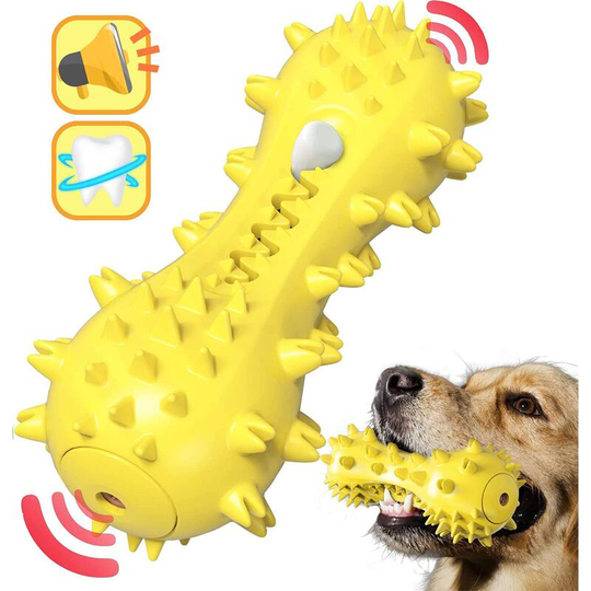 Dog Toothbrush, Dog Chew Toy, Bite Resistant Rubber Teeth Cleaning Stick for Small and Medium Dogs (Orange)