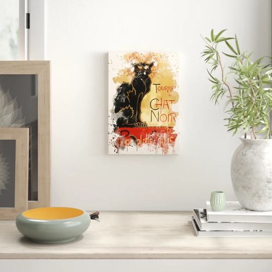 'Chat Noir Cat' Painting on Canvas