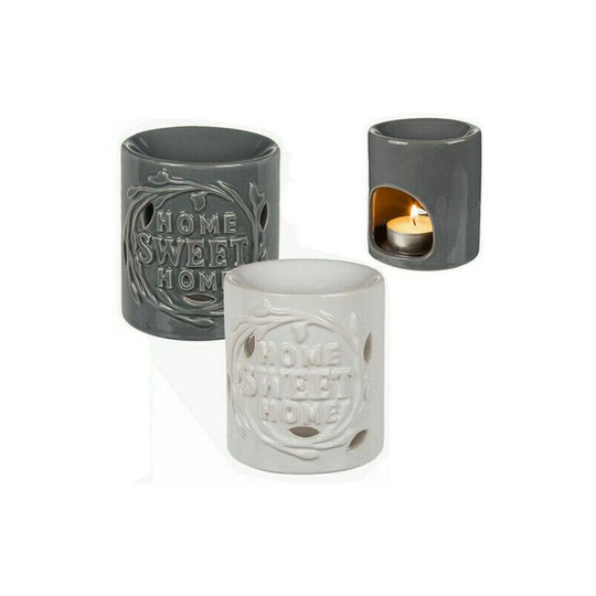 New 4 x ceramic oil burner candle tart tea light aromatherapy home sweet home