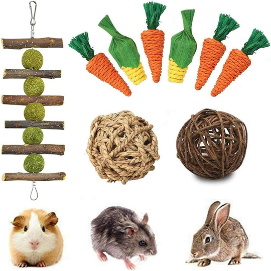 Dwarf Rabbit Chew Toys, Carrot Toys for Small Animals, Guinea Pig Toys, Teeth Care for Hamster Guinea Pig Chinchilla Parrot Gerbils Rats