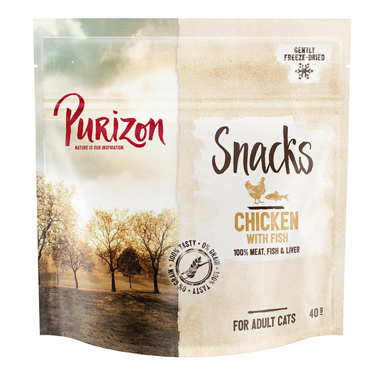 Purizon Cat Snacks - Grain-Free Chicken & Fish - Saver Pack: 3 x 40g