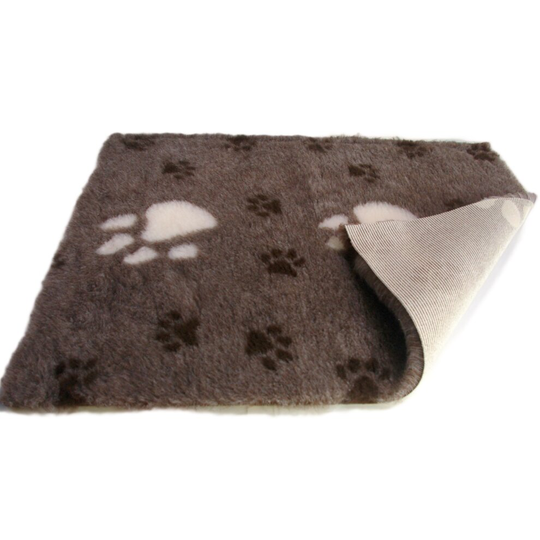(51cm x 75cm (20'' x 30'')) Chocolate Brown Large White Paw High Grade Vet Bedding Non-Slip back Bed Fleece for Pets