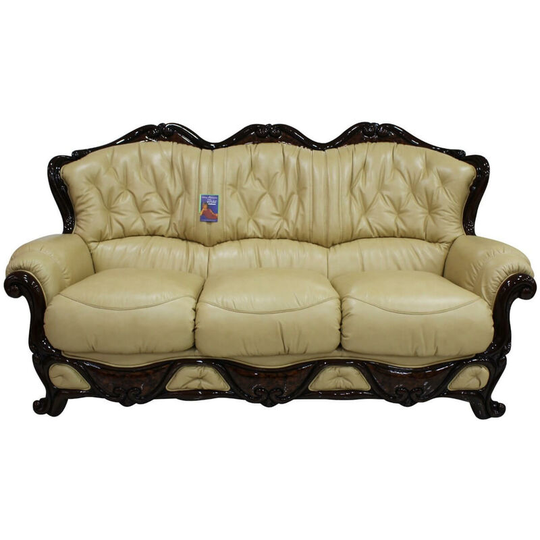Dante 3 Seater Italian Leather Sofa Settee Offer Nut