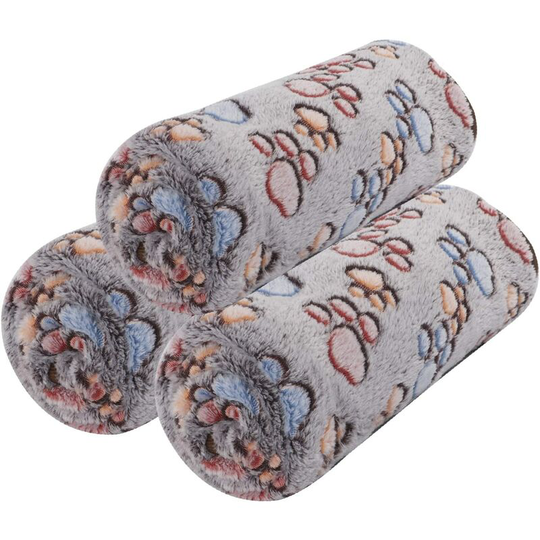Soft Warm Animal Fleece Blanket Bed Mat Blanket Cushion Dog Puppy Animal Red 80x60cm 3pcs PS016 (60cmx40cm, 3PCS Dark Brown)