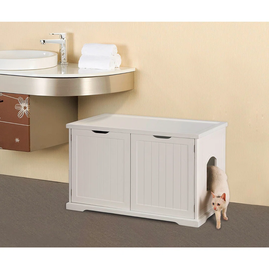 XL-Design-Katzenschrank, weiß