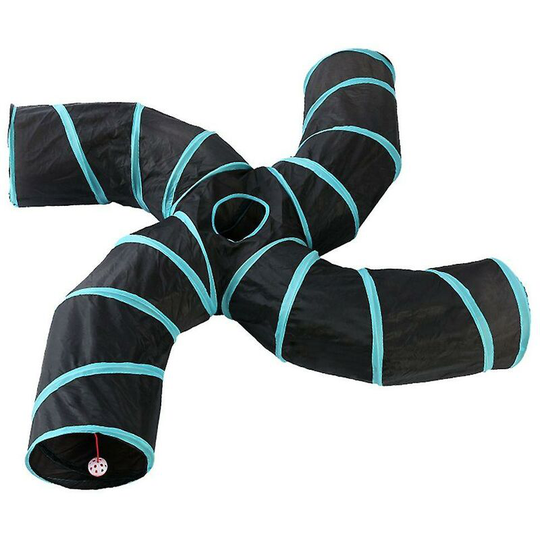 Indoor Outdoor S-Shaped Cat Tunnel Play Pipe Toy Interactive Pet Kitty Training