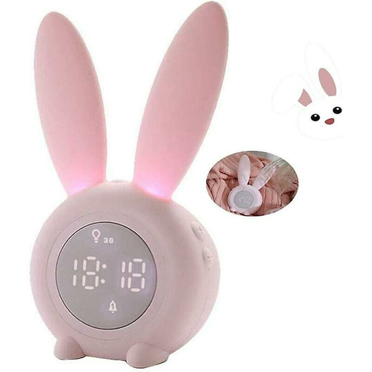 Cute Rabbit Children's Alarm Clock (Pink)