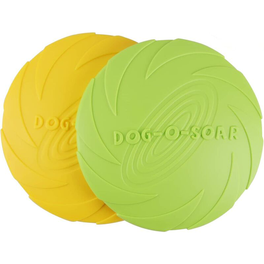 Osqi - Dog Frisbees, Dog Frisbee, Frisbee Dog Toy, Durable Rubber Throwing Disc, Dog Frisbi for Games Sports Exercise Activity and Outdoor Play 2PCS