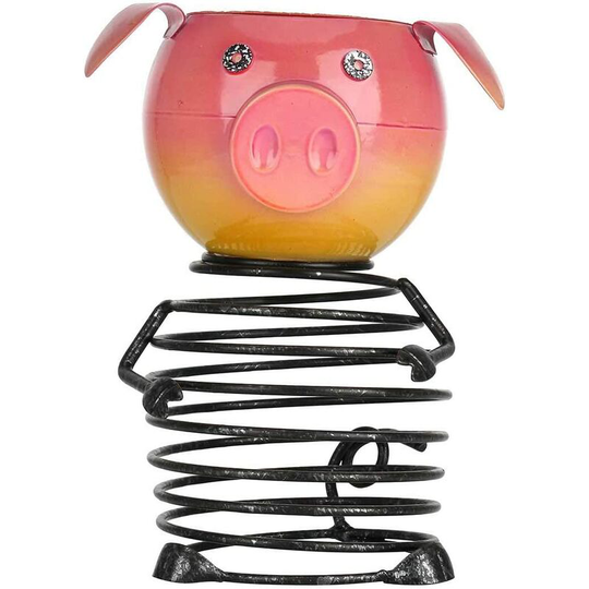 Pig Flower Pot Wrought Iron Pig Animal Shape Handmade Indoor Outdoor or Garden Large Decorative Rose