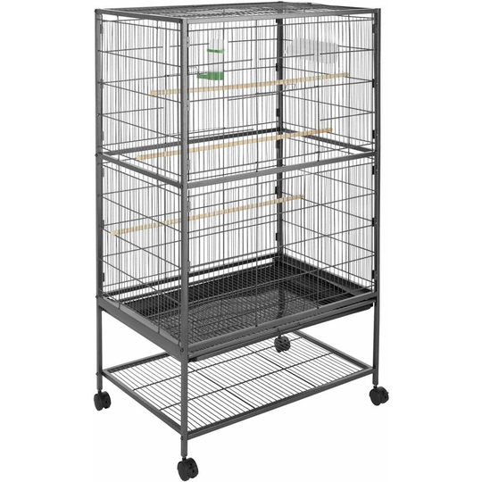 Bird cage 131cm high - bird aviary, parrot cage, budgie cage - anthracite
