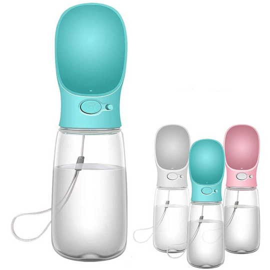Dog Water Bottle 550ml,Portable Water Dispenser Dog Puppy Cat Pet Travel Water Drink Bottle-Blue - Litzee