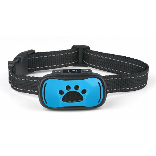 Perle Rare - Rechargeable Dog Anti Bark Collar, Anti Bark Device for Small Medium Large Dogs, Dog Training Anti Bark Collar (Blue)