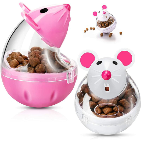 2 Pcs Interactive Cat Feeder Food Ball Cat Mouse Food Cup Food Toy Ball Treat Ball Pet Cat Feeder
